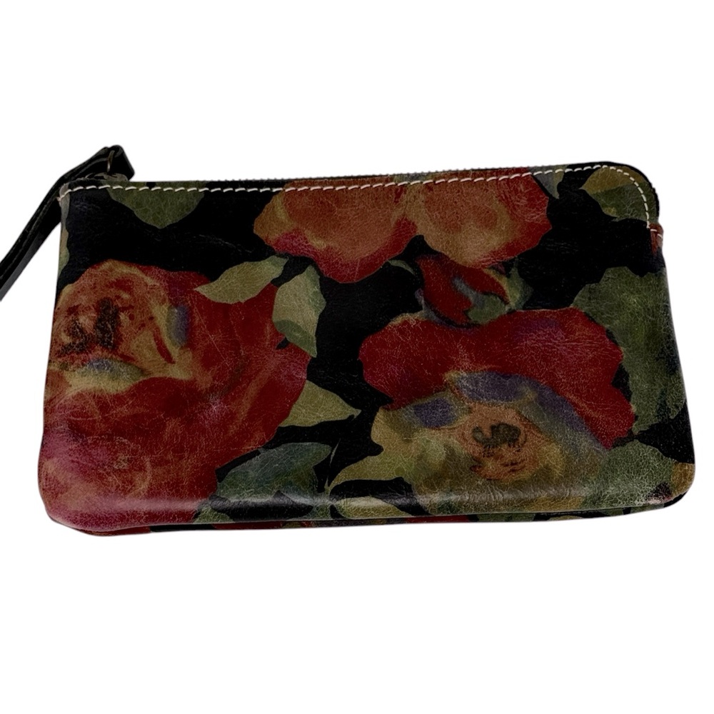 Patricia Nash Itallian Leather Floral Zip Wristlet Purse